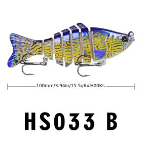 Funpesca 10cm 15.61g Hard Plastic 3d Bionic Eyes Freshwater Saltwater Bass Top Water Jointed Fish Lures (Color: Color B)