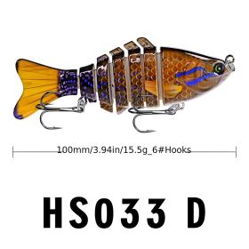 Funpesca 10cm 15.61g Hard Plastic 3d Bionic Eyes Freshwater Saltwater Bass Top Water Jointed Fish Lures (Color: Color D)