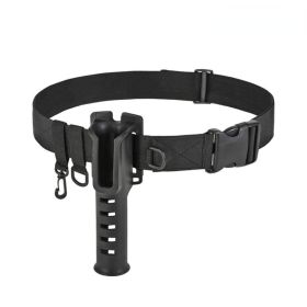 1pc Fishing Waist Belt With Adjustable Wading Belt Buckle; Rod Holder For Men Fishmen Outdoor (Color: Black)