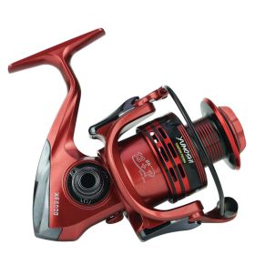 Xf1000-7000 Fishing Wheel Fishing Wheel Fishing Reel Reel For Telescopic Fishing Rod Metal Rocker Arm Gapless Fishing Gear Factory (Option: Red-XF1000)