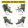 Folding Camp Chair 330 lbs Capacity w/ Footrest Mesh Lounge Chair, Cup Holder and Storage Bag