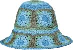 Women's Straw Sun Hat Floral Woven Bucket Hat Fishing Hat Beach Hat Hand Woven Foldable Cap