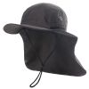 Wide Brim Sun Screen Hat With Neck Flap; Adjustable Waterproof Quick-drying Outdoor Hiking Fishing Cap For Men Women