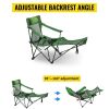 Folding Camp Chair 330 lbs Capacity w/ Footrest Mesh Lounge Chair, Cup Holder and Storage Bag