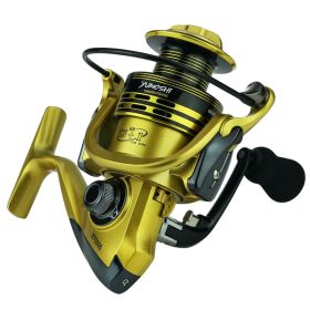 Xf1000-7000 Fishing Wheel Fishing Wheel Fishing Reel Reel For Telescopic Fishing Rod Metal Rocker Arm Gapless Fishing Gear Factory (Option: Yellow-XF7000)